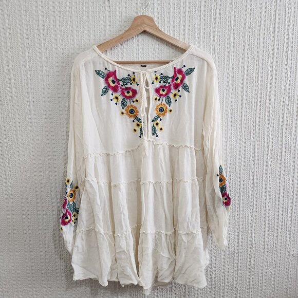 Free People Spell on You Embroidered Keyhole Dress Women's Size Small - Picture 2 of 15